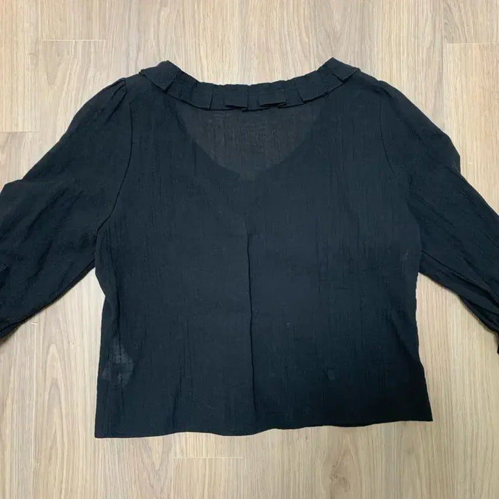 [BUNJANG] CodeU Ruffle Blouse Black / 코드유 러플 블라우스 블랙
