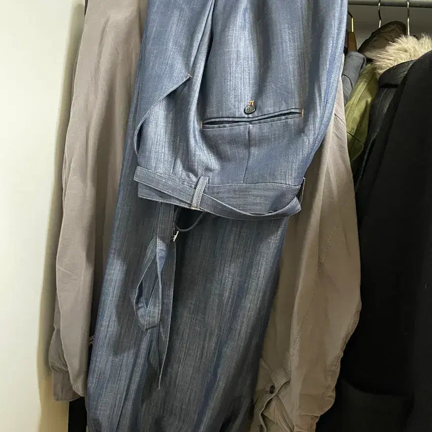 [BUNJANG] DNSG Belted Drape Slacks Indigo M / Dnsr 벨티드 드레이프 슬랙스 인디고 m