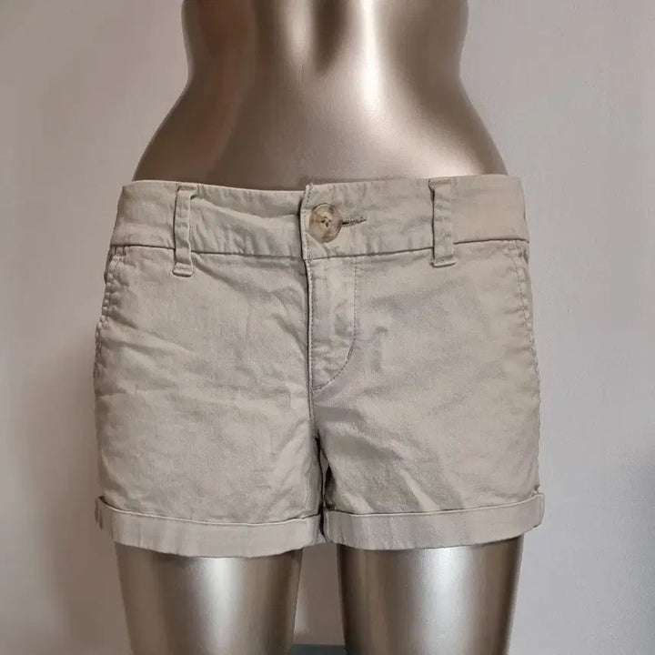 [BUNJANG] Eagle Beige Roll-up Cotton Spandex Short Pants Size 2 / 이글 베이지 롤업 카브라 면스판 숏팬츠 2사이즈 hb5