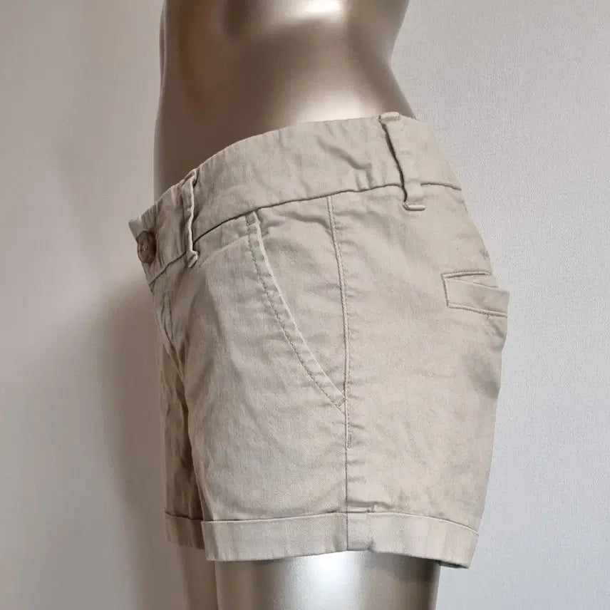 [BUNJANG] Eagle Beige Roll-up Cotton Spandex Short Pants Size 2 / 이글 베이지 롤업 카브라 면스판 숏팬츠 2사이즈 hb5