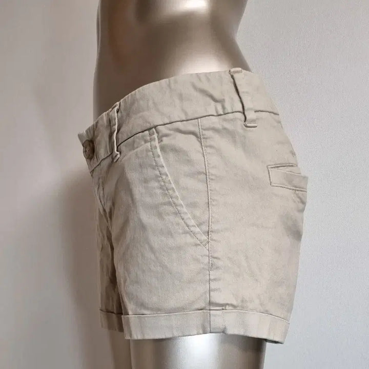 [BUNJANG] Eagle Beige Roll-up Cotton Spandex Short Pants Size 2 / 이글 베이지 롤업 카브라 면스판 숏팬츠 2사이즈 hb5