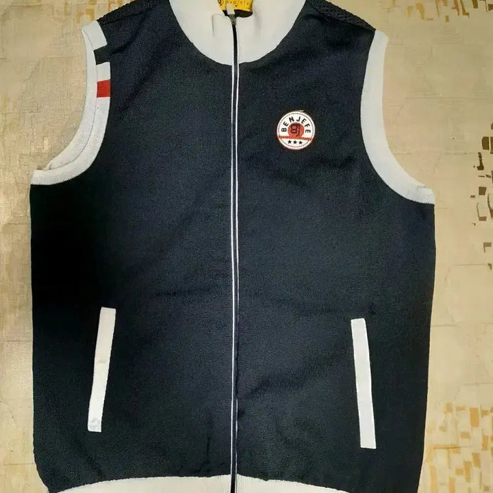 [BUNJANG] Benzepe Navy Blouson Knit Vest / [상태최상] 벤제페 네이비 블루종 조끼 니트 베스트 S