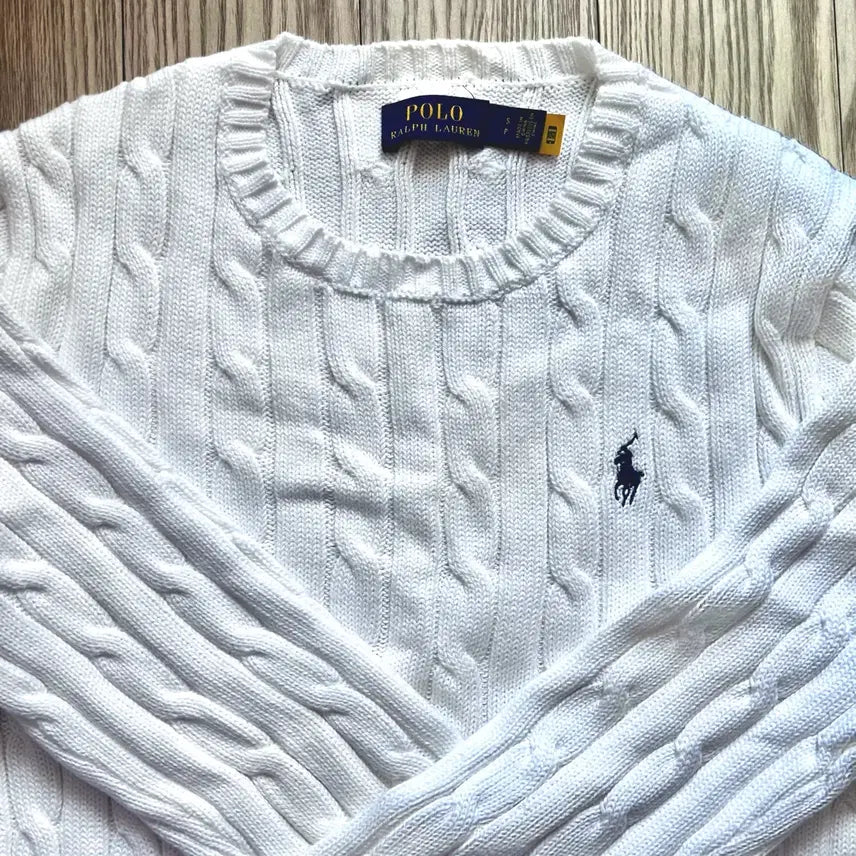 [BUNJANG] Polo Ralph Lauren Cable Knit Crewneck Sweater / 폴로 랄프로렌 꽈배기 라운드넥 케이블 스웨터 S