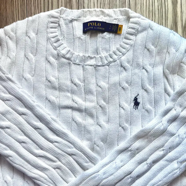 [BUNJANG] Polo Ralph Lauren Cable Knit Crewneck Sweater / 폴로 랄프로렌 꽈배기 라운드넥 케이블 스웨터 S