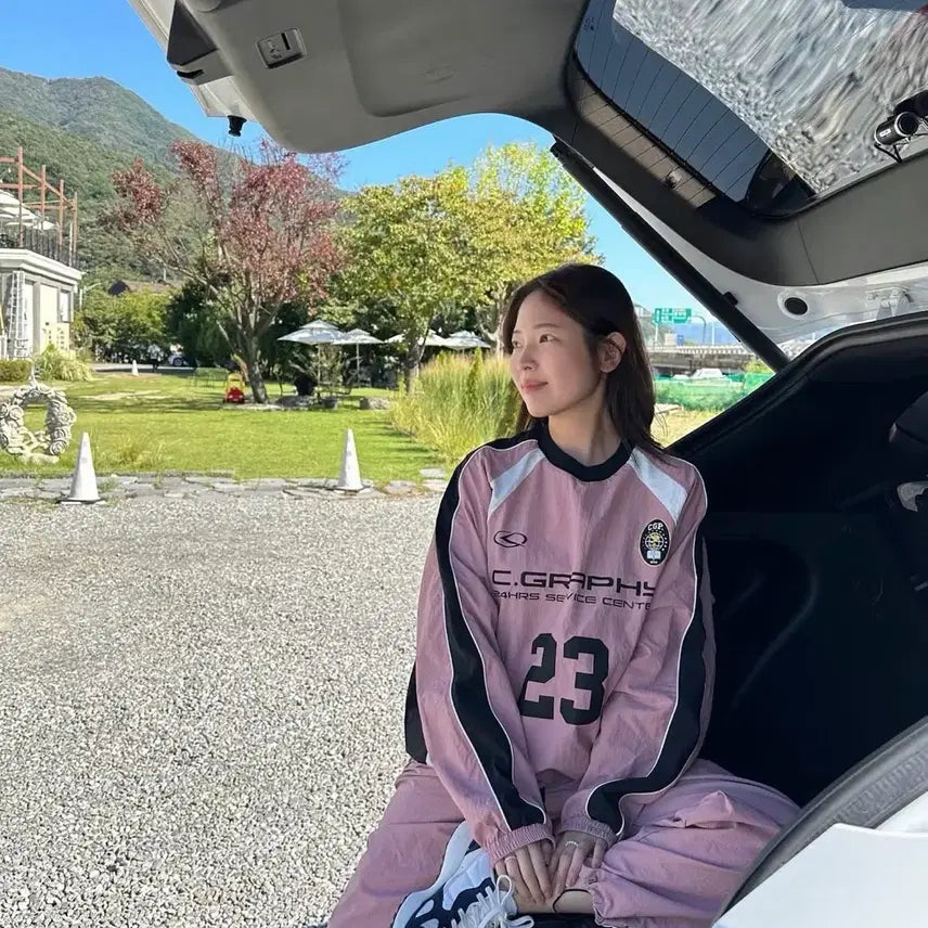 [BUNJANG] Codegraphy Sport Crewneck Setup Set - Indie Pink (S) / 코드그라피 스포츠 크루넥 셋업_인디핑크S
