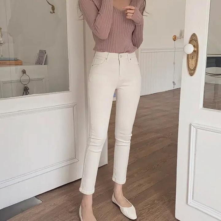 [BUNJANG] Ivory Banding Straight Trousers / 아이보리 밴딩 일자바지