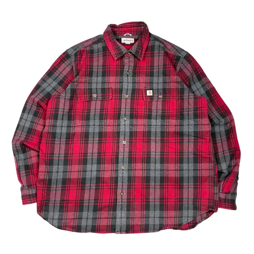 [BUNJANG] Carhartt Red/Black Check Shirt / 칼하트 레드/블랙 체크 셔츠