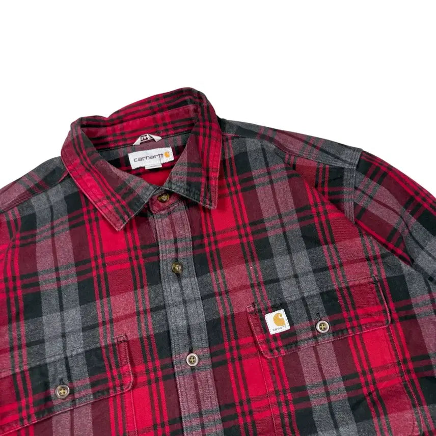 [BUNJANG] Carhartt Red/Black Check Shirt / 칼하트 레드/블랙 체크 셔츠