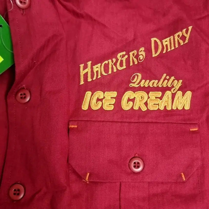 [BUNJANG] Vintage Hackers Dairy Short Sleeve Bowling Shirt Red (100-105) / 빈티지 해커스 데어리 반팔 볼링셔츠 레드(100-105)