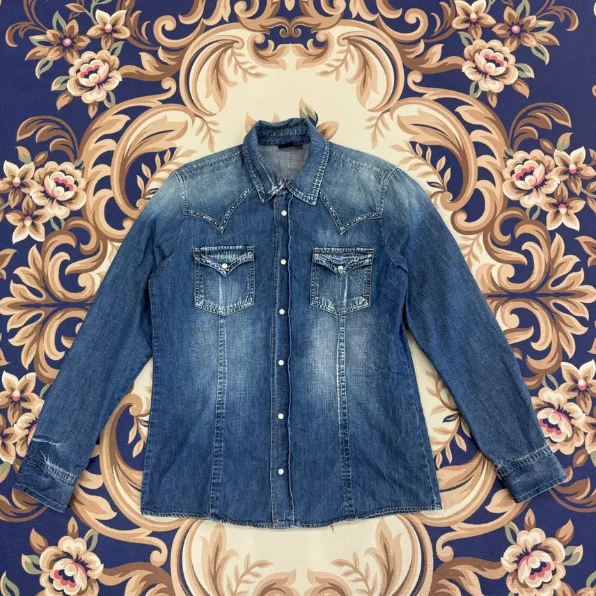 [BUNJANG] Buckaroo Western Denim Shirt (L) / (L)버커루 BUCKAROO 웨스턴 데님셔츠
