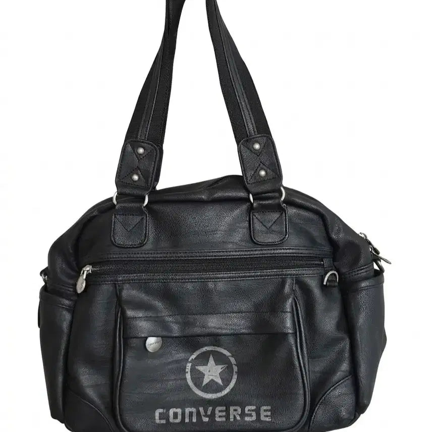 [BUNJANG] Converse Black Leather Tote Shoulder Bag / 컨버스 블랙 토트백 숄더백 가방/빈티지 00&