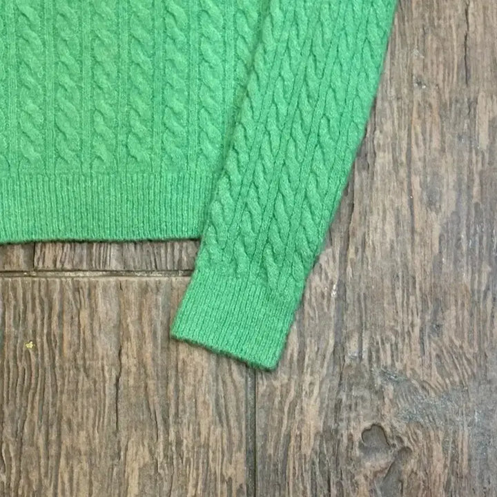 [BUNJANG] Polo Ralph Lauren Cable Knit Sweater Green / 폴로 케이블 꽈배기 니트 그린