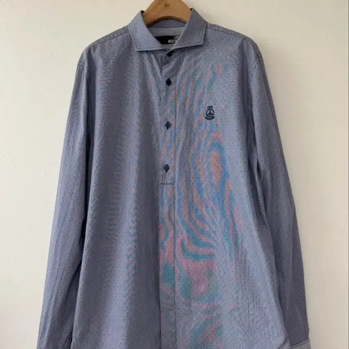 [BUNJANG] Love Moschino Cotton 100% Shirt Blue Tone L / 러브 모스키노 LOVE MOSCHINO 코튼 100% 셔츠 블루톤 L