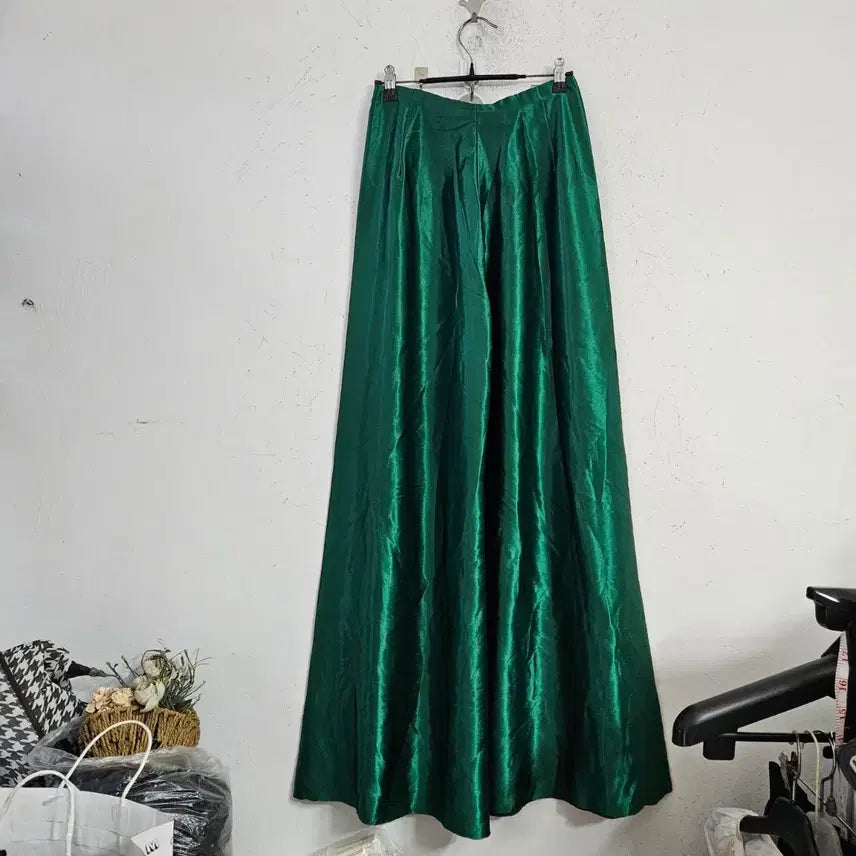 [BUNJANG] Emerald Green Long Skirt / 에메랄드 그린 롱 스커트