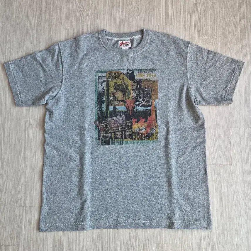 [BUNJANG] XXL Bronson Printing Short Sleeve T-Shirt - Grey / XXL 브론슨 프린팅 반팔 티셔츠 그레이