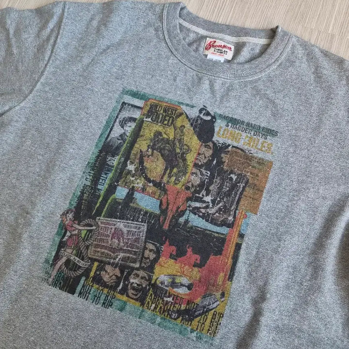 [BUNJANG] XXL Bronson Printing Short Sleeve T-Shirt - Grey / XXL 브론슨 프린팅 반팔 티셔츠 그레이