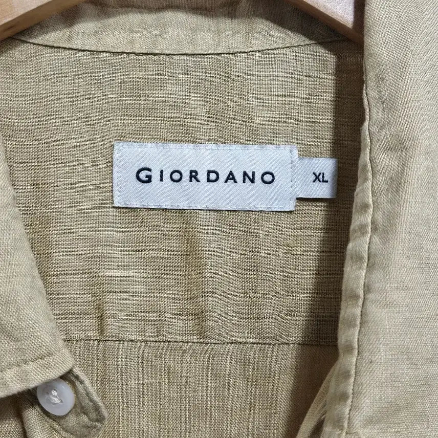 [BUNJANG] Giordano Linen Long Sleeve Shirt Beige 105 / 지오다노 린넨 긴팔 셔츠 베이지 105