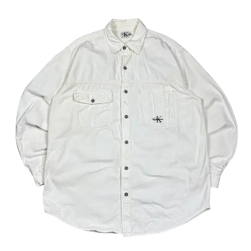 [BUNJANG] Calvin Klein Jeans White Shirt / 켈빈클라인 진스 화이트 셔츠