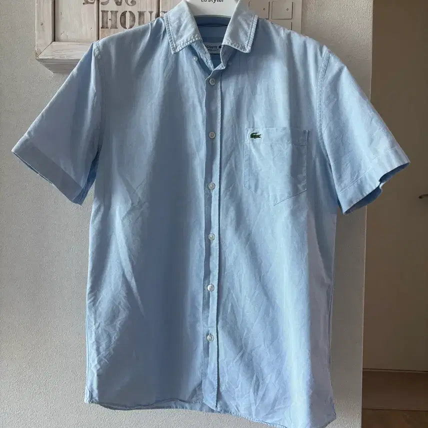 [SOLD OUT] 라코스테 하늘색 옥스포드 반팔 셔츠
