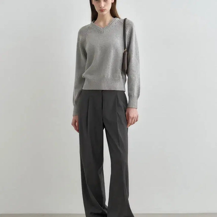[BUNJANG] Mongdol One-Tuck Wide Slacks Charcoal L / 새상품) 몽돌 원턱 와이드 슬랙스 차콜L