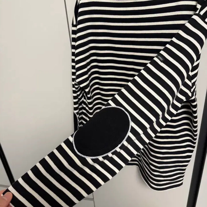 [BUNJANG] Saint James Meridien Elbow Patch Stripe T-Shirt / 세인트제임스 스트라이프 티셔츠