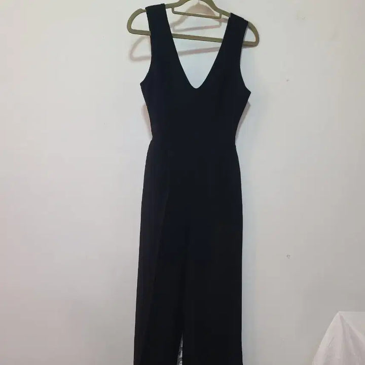 [BUNJANG] Club Monaco Black Bustier Jumpsuit Wide Pants / 클럽 모나코 블랙 뷔스티에 점프수트 와이드팬츠