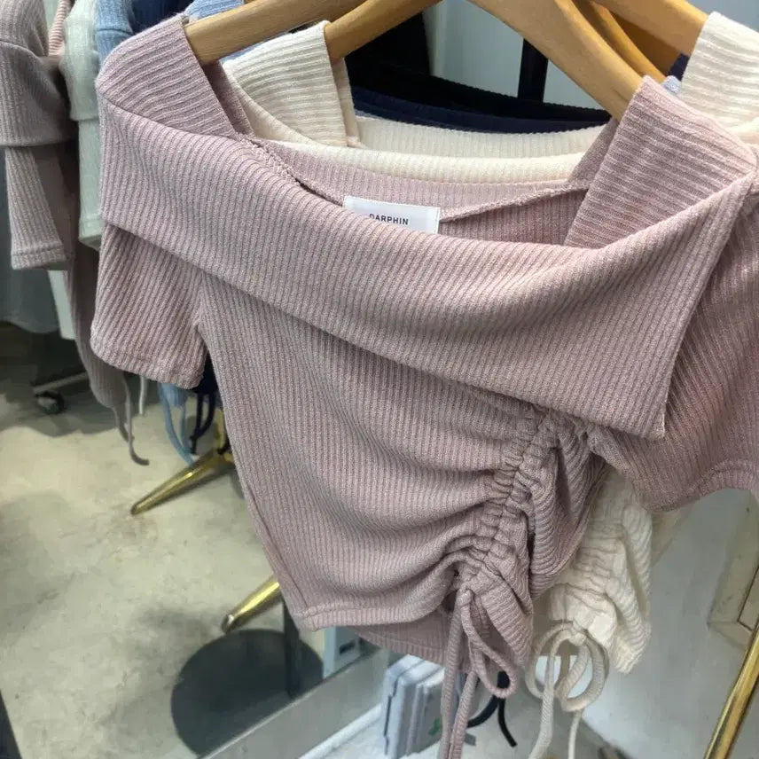 [BUNJANG] Pink Knit Short Sleeve Top / 핑크니트반팔