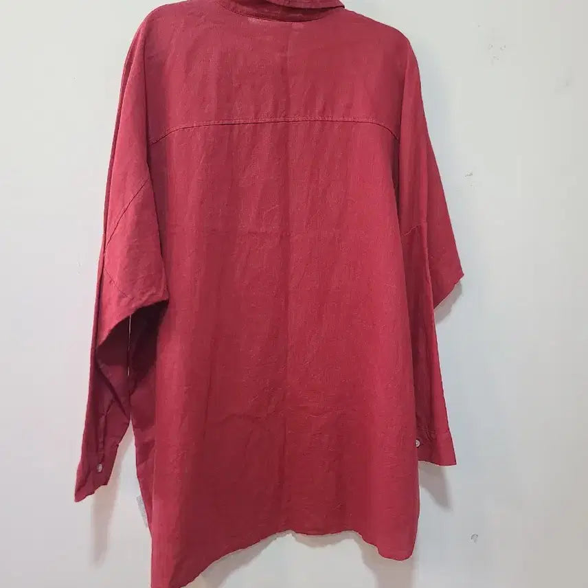 [BUNJANG] Nanng9 Red Linen Long-Sleeve Shirt / nanng9 레드 린넨 셔츠 긴팔