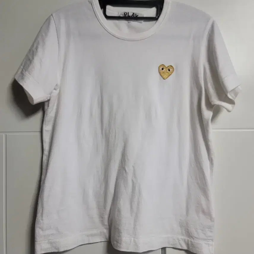 [BUNJANG] Comme des Garçons Heart Logo Short Sleeve T-Shirt White L / 꼼데가르송  하트 반팔 티셔츠 화이트L