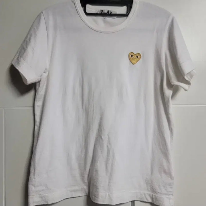 [BUNJANG] Comme des Garçons Heart Logo Short Sleeve T-Shirt White L / 꼼데가르송  하트 반팔 티셔츠 화이트L