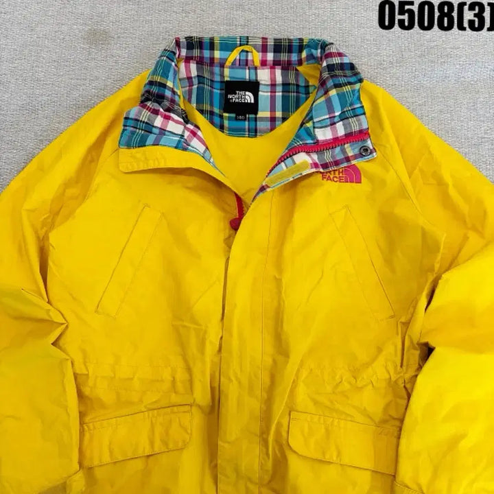 [BUNJANG] The North Face Kids Yellow Check Windbreaker Jacket 140 / 노스페이스 키즈 옐로우 체크 바람막이 자켓  140 0507