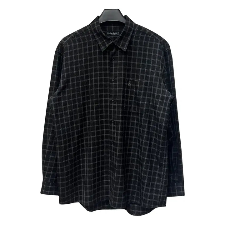 [BUNJANG] Saint Laurent Check Long Sleeve Shirt / YSL 입생로랑 체크 긴팔 셔츠 110