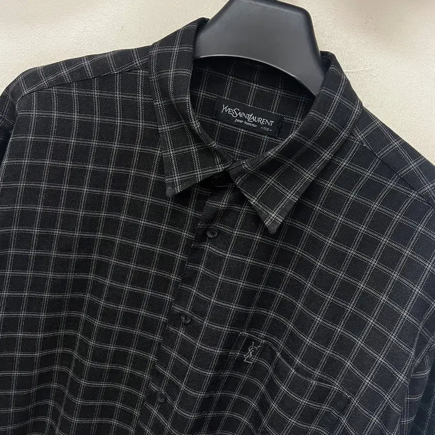 [BUNJANG] Saint Laurent Check Long Sleeve Shirt / YSL 입생로랑 체크 긴팔 셔츠 110