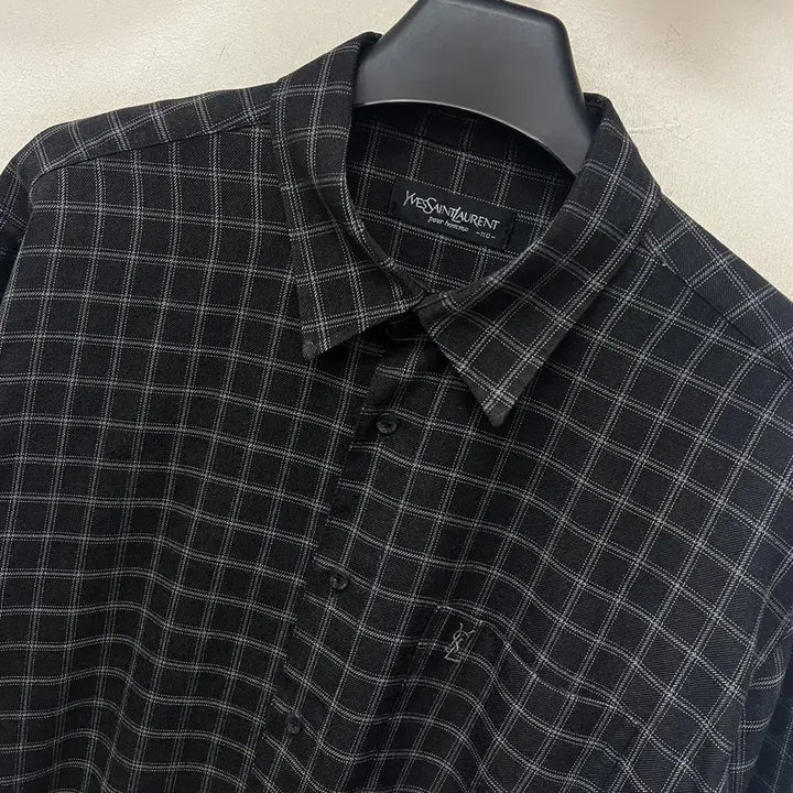[BUNJANG] Saint Laurent Check Long Sleeve Shirt / YSL 입생로랑 체크 긴팔 셔츠 110