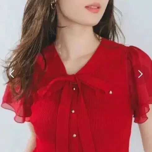 [BUNJANG] Misch Masch Strap Ribbon Knit Blouse Top / (일본브랜드새제품)MISCH MAHCH 스트랩리본 니트 블라우스티 F