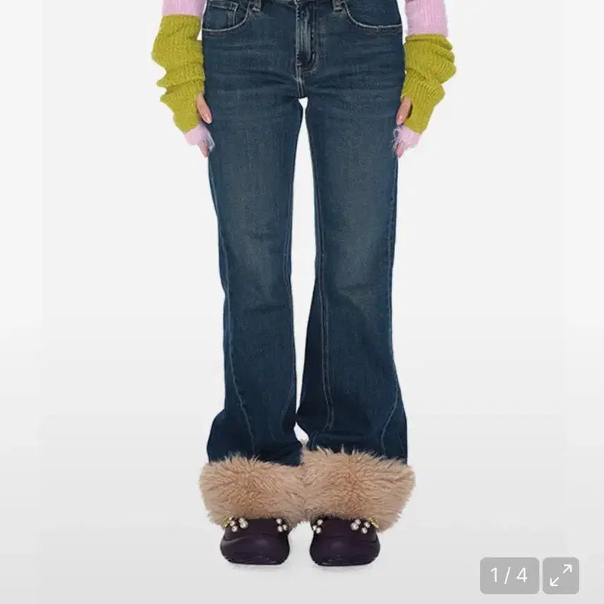 [BUNJANG] YOUTH BATH Per Denim Blue Bootcut Pants / 유쓰배쓰 퍼 데님 블루 부츠컷 바지