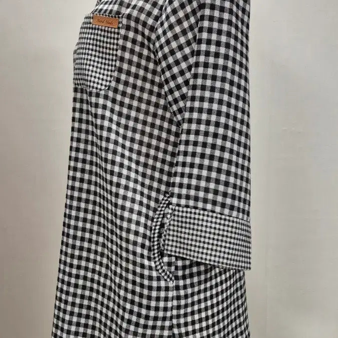 [BUNJANG] Gingham Check 7-Button Sleeve Shirt XL / 깅엄 체크 셔츠 7부 xl 상18