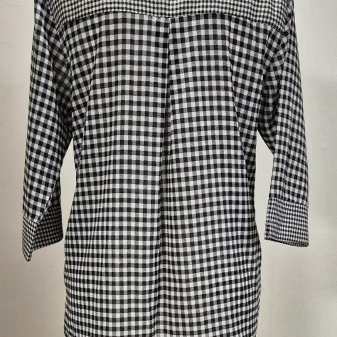 [BUNJANG] Gingham Check 7-Button Sleeve Shirt XL / 깅엄 체크 셔츠 7부 xl 상18