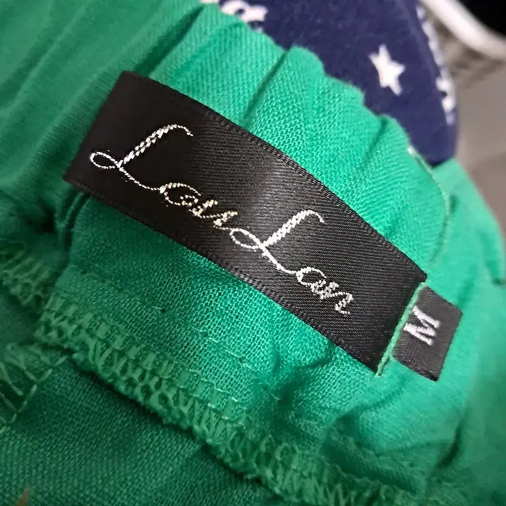[BUNJANG] Green Wide Fit Linen Blend Shorts / 그린 컬러 와이드 린넨 반바지