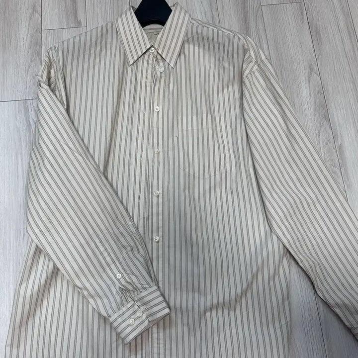 [BUNJANG] HAYASHI Comfort Shirt Beige Stripe / 포터리 여성 컴포트셔츠 베이지 스트라이프