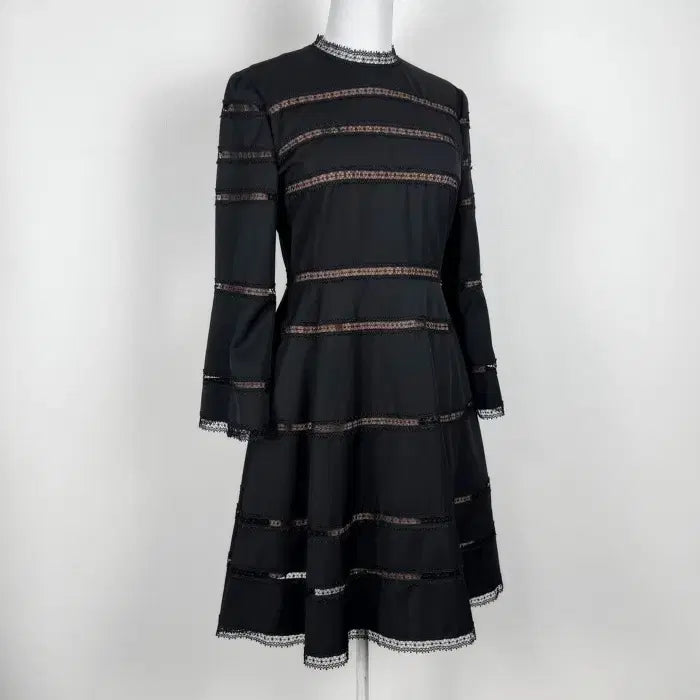 [BUNJANG] Ozzo Second Black Punching Dress / 오즈세컨/상태굿 블랙 펀칭 원피스 85 55 S/라덴