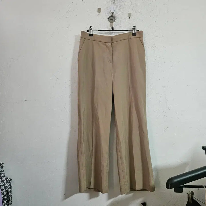 [BUNJANG] Beige Wide Leg Slacks Pants / 베이지색 와이드 슬랙스 팬츠