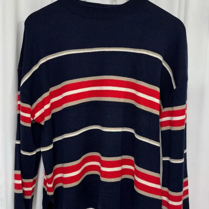 [BUNJANG] Navy/Red Stripe Knit / 네이비/레드 스트라이프 니트