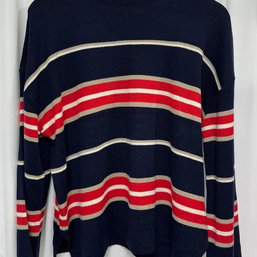 [BUNJANG] Navy/Red Stripe Knit / 네이비/레드 스트라이프 니트