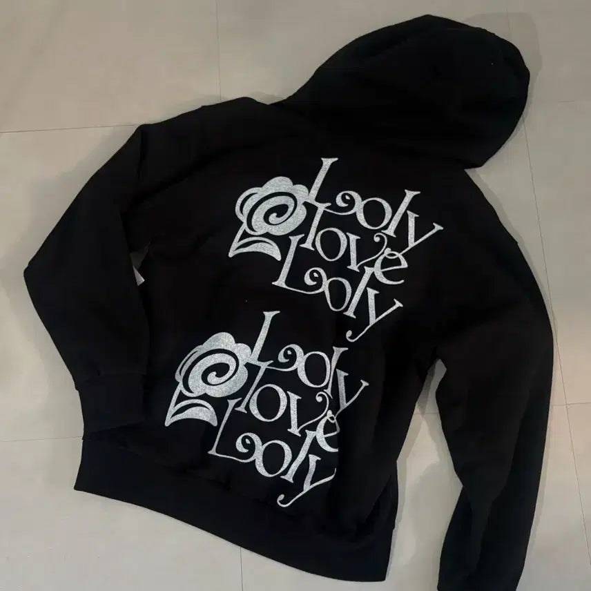 [BUNJANG] Roller Love Roller Black Hoodie (Small) / 롤리러브롤리 블랙후드티