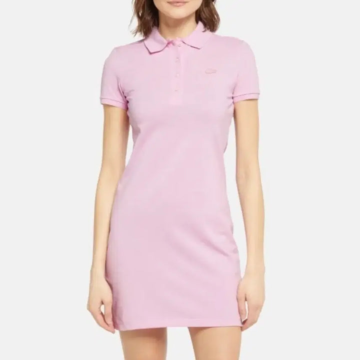[BUNJANG] Lacoste Polo Collar Pique Dress Pink / (상태최상) 라코스테 폴로 카라 피케원피스 핑크