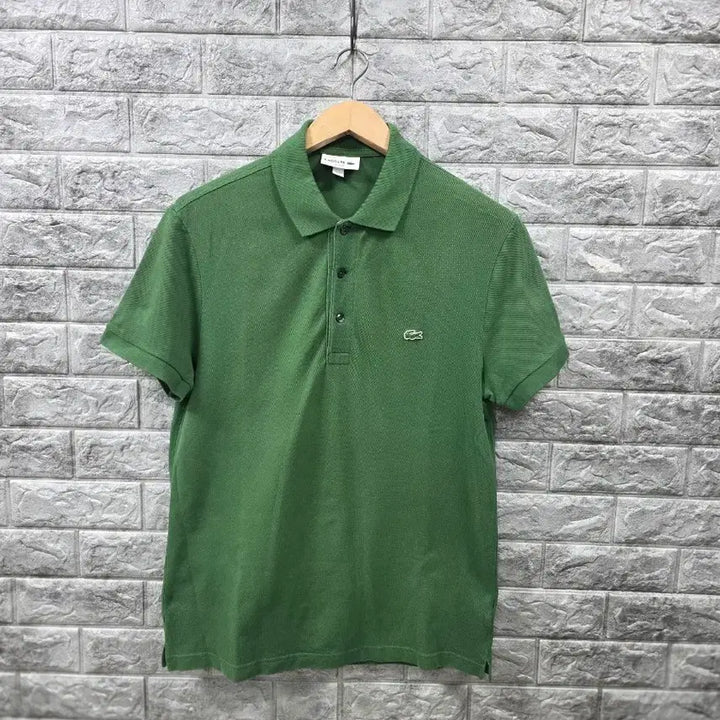 [BUNJANG] Lacoste Green Cotton Short Sleeve Polo Shirt - Size 105 / 라코스테 반팔 카라티 그린  사이즈 105
