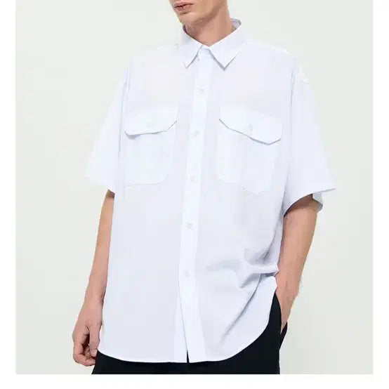 [BUNJANG] Node Archive Officer Half Sleeve Shirt Cloud Size 1 / 노드아카이브 오피서 하프 반팔 셔츠 클라우드 1사이즈