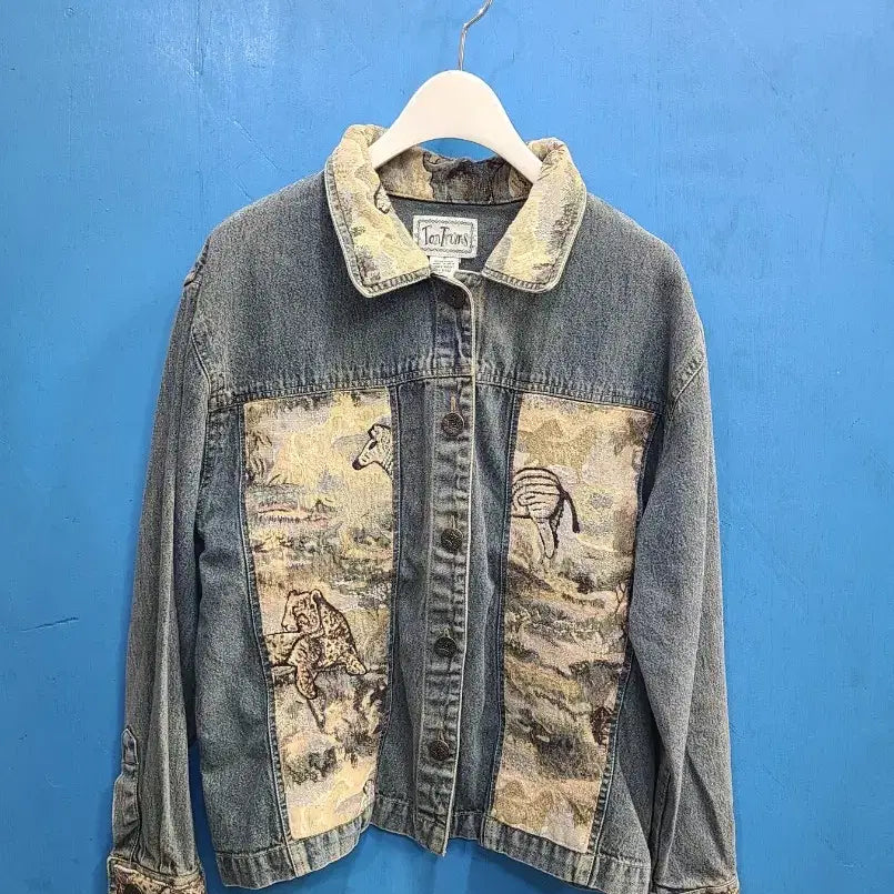 [BUNJANG] Tantrums India Western Vintage Denim Trucker Jacket / 희귀 인디아 웨스턴 빈티지 데님 트러커자켓