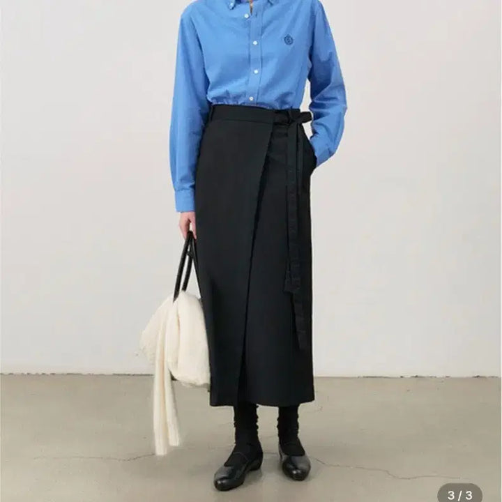 [BUNJANG] Dunst Maxi Wrap Skirt Long Skirt Black / 던스트 맥시 랩 스커트 롱스커트 블랙